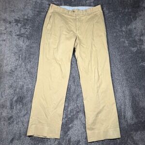 Faconnable Mens Chino Pants Khaki Tan Cotton Stretch Straight Leg Size 34x29